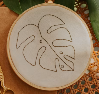 Embroidered leaf